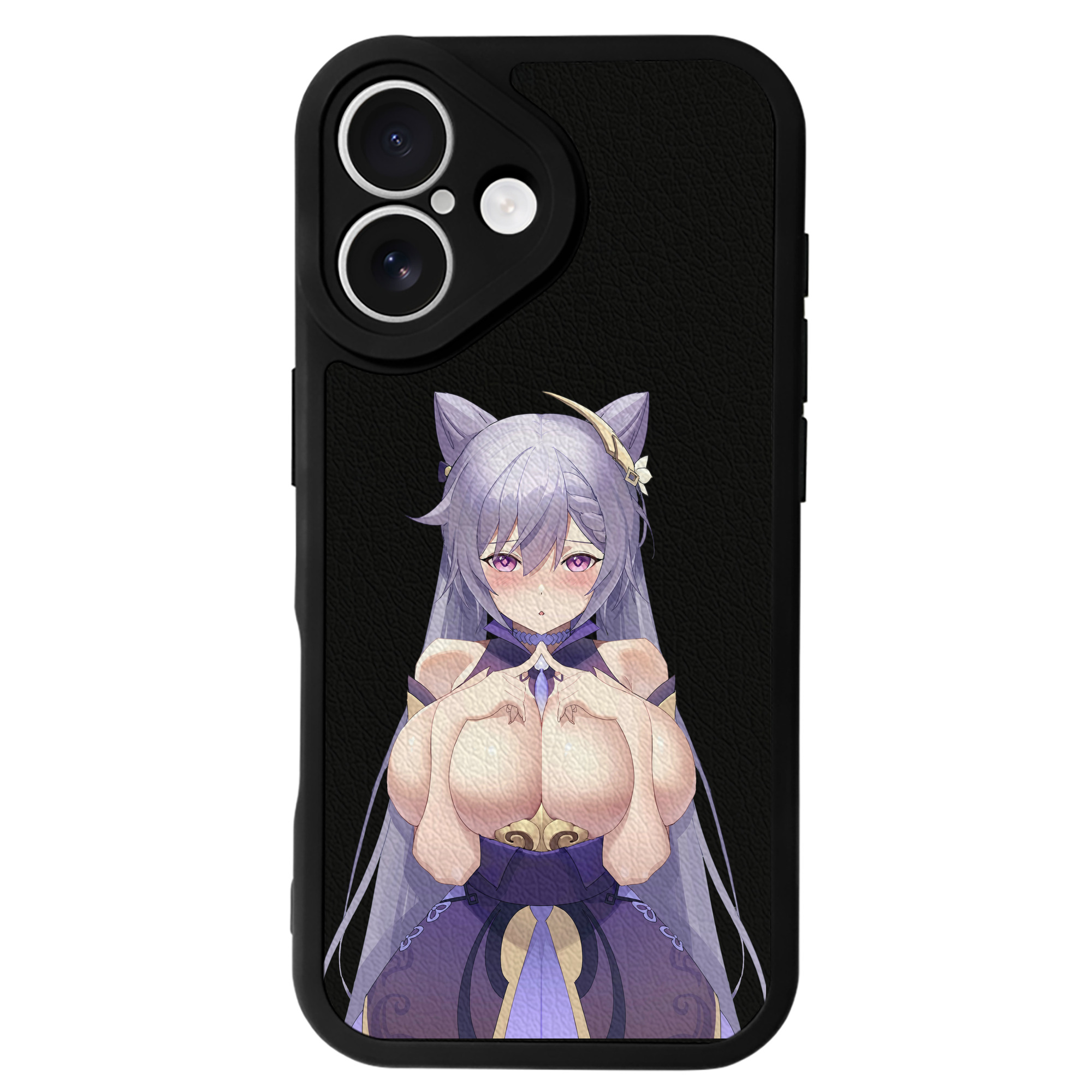 げんし神 刻晴 こくせい genshin Kokusei 【iPhone 16シリーズ対応】シリコンスマホケース（レザー調） 材質：シリコン